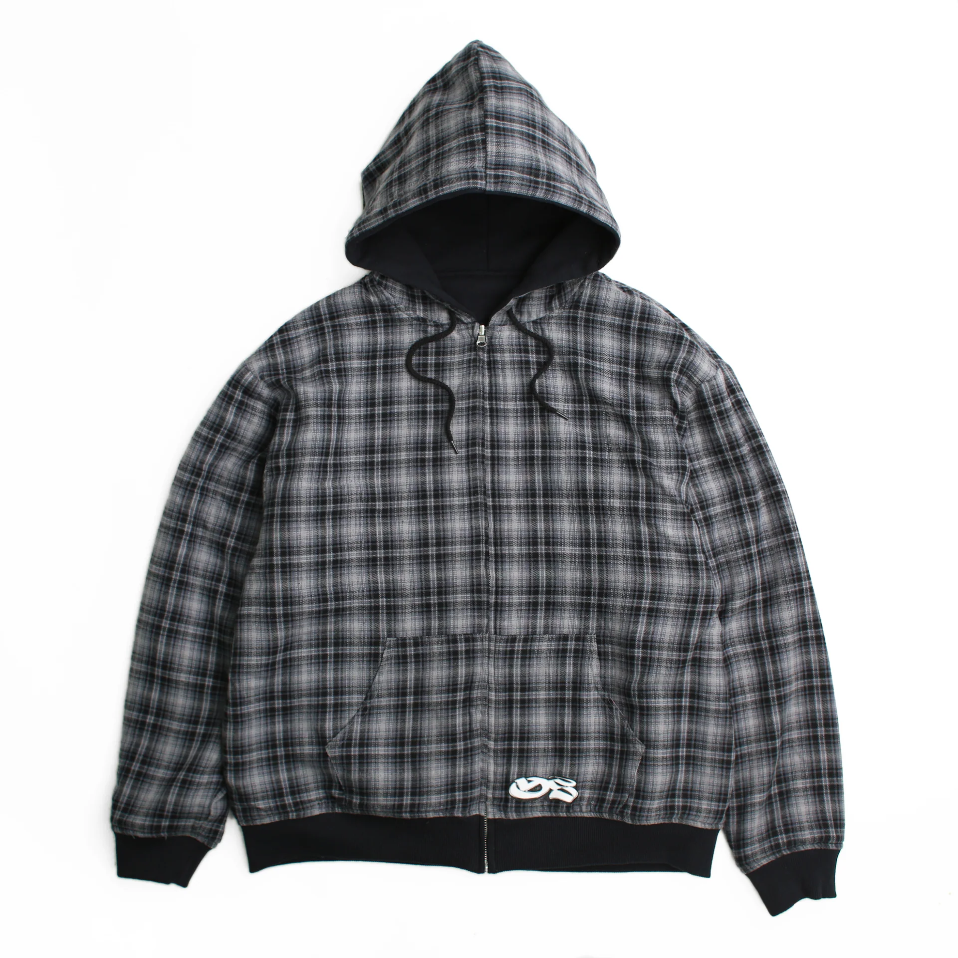Reversible Flannel Hoodie (Grey) - Image 3