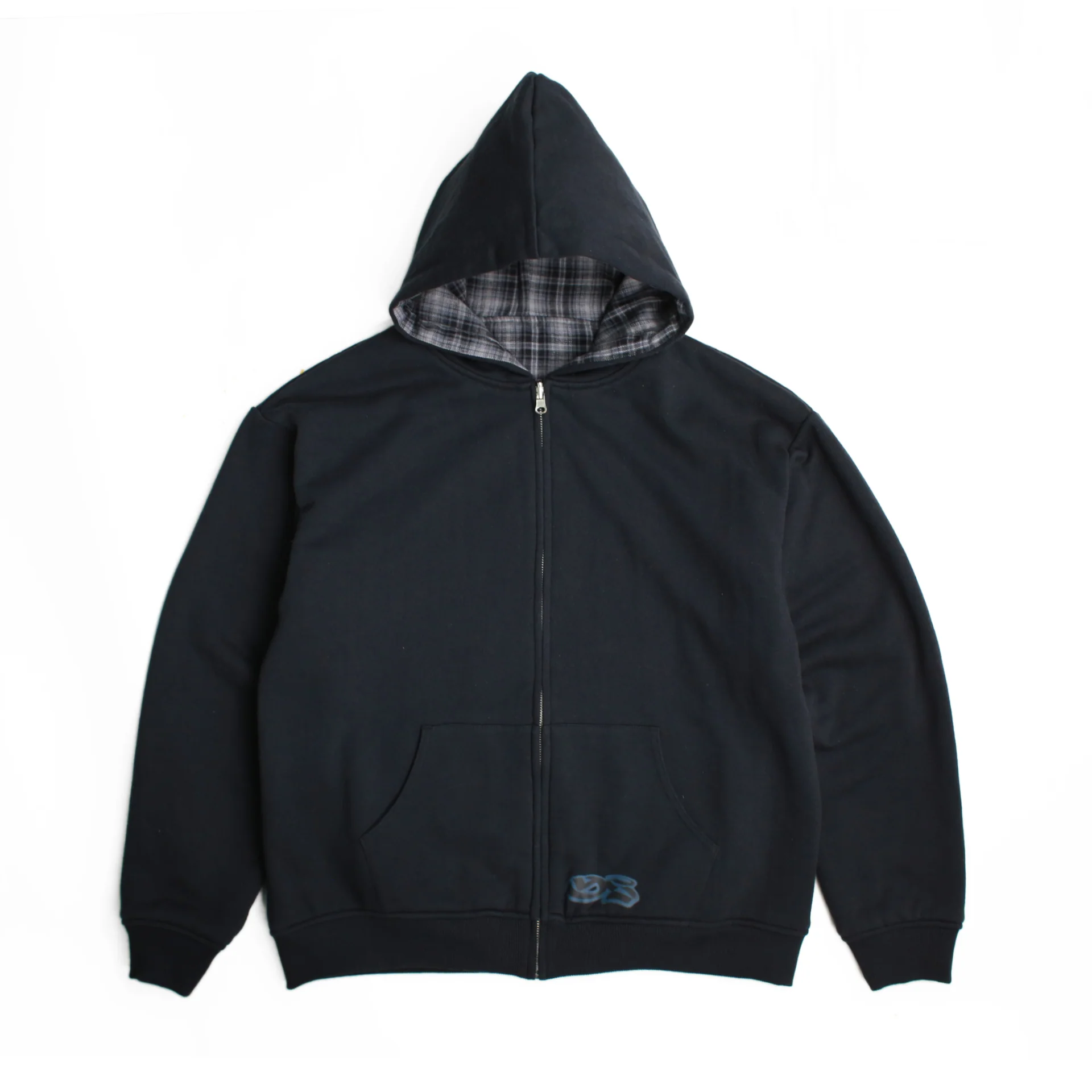 Reversible Flannel Hoodie (Grey) - Image 4