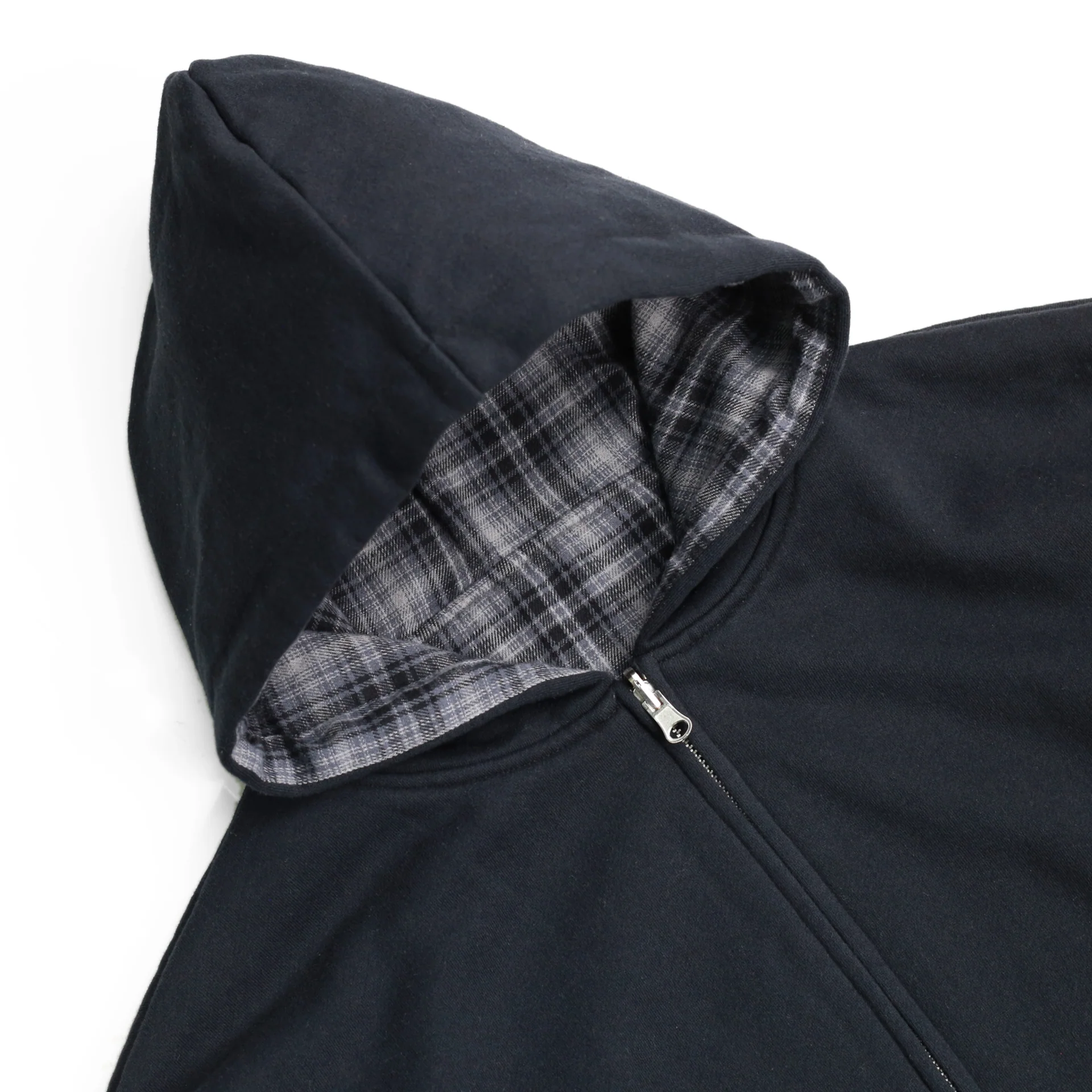 Reversible Flannel Hoodie (Grey) - Image 5