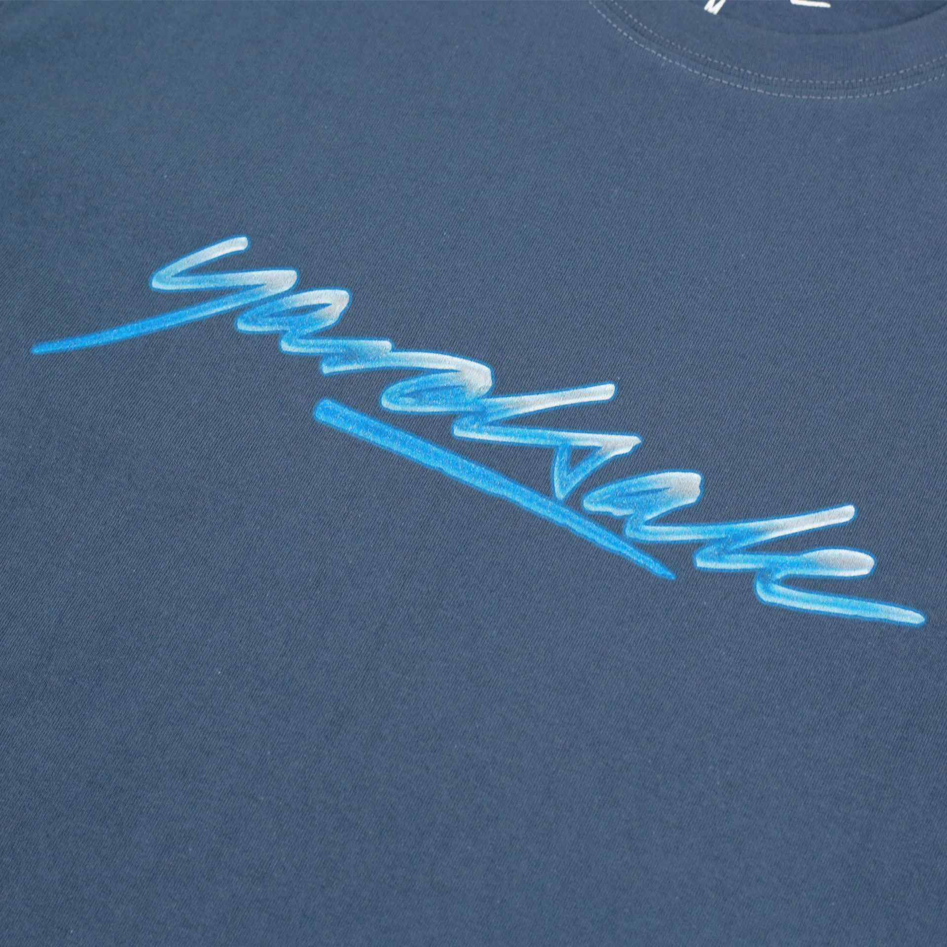Washed Script T-Shirt (Blue) - Image 2